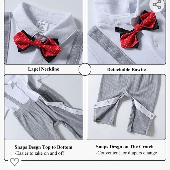 💜3/$30🆕️HOSUKKO Grey Baby Boy Suit(80=24 Months) - Picture 5 of 7